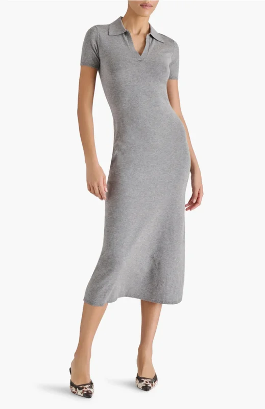 Knit Long Sweater Dress Grey