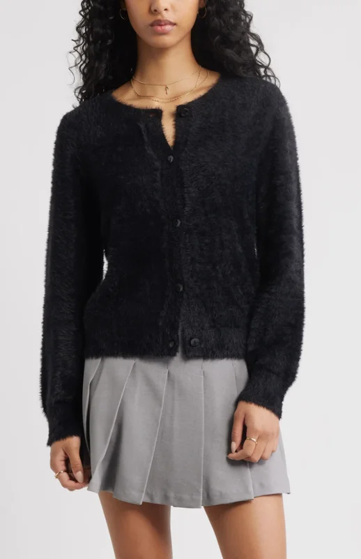 Burgundy Fuzzy Cardigan