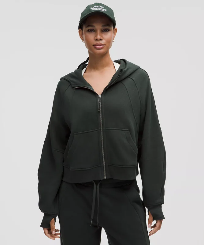 Scuba Oversized Full Zip Hoodie - Green