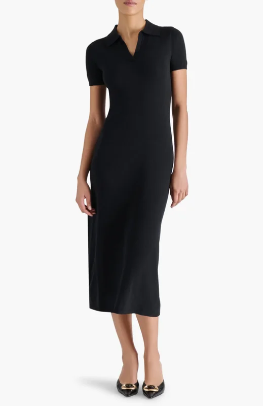 Knit Long Sweater Dress Black