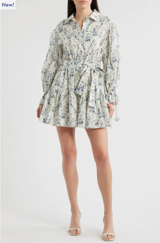 Bow Tied Blue and White Dress