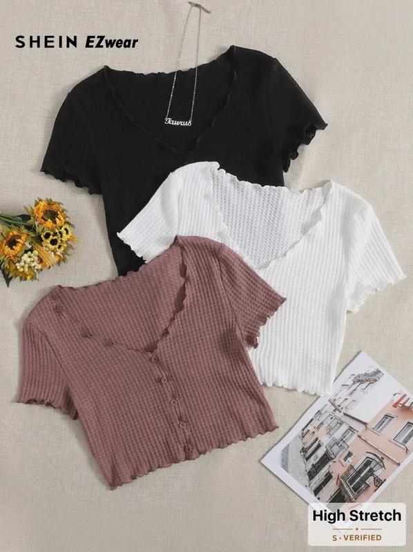 3 Waffle Knit Tees
