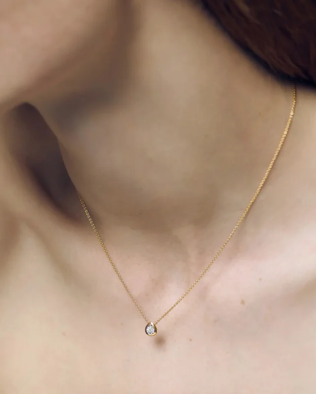 Monica Vinader Solitaire Diamond Pendant Necklace