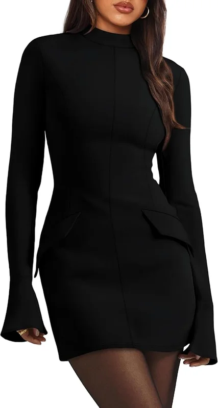 Black Mock Neck Dress